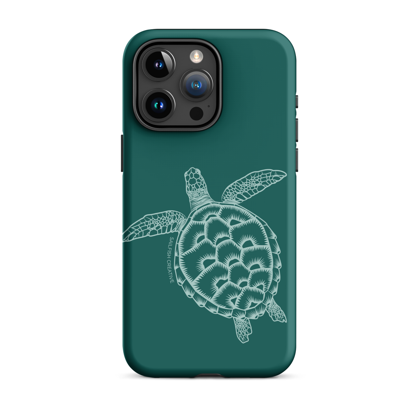 iPhone Phone Case - Turtle Outline Emerald