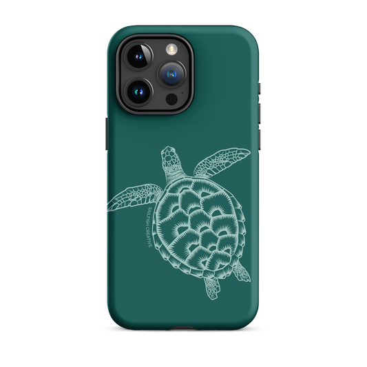 iPhone Phone Case - Turtle Outline Emerald