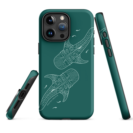 iPhone Tough Case - Whale Sharks Outline Emerald