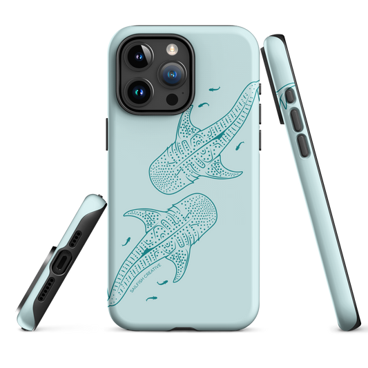 iPhone Tough Case - Whale Sharks Outline Teal