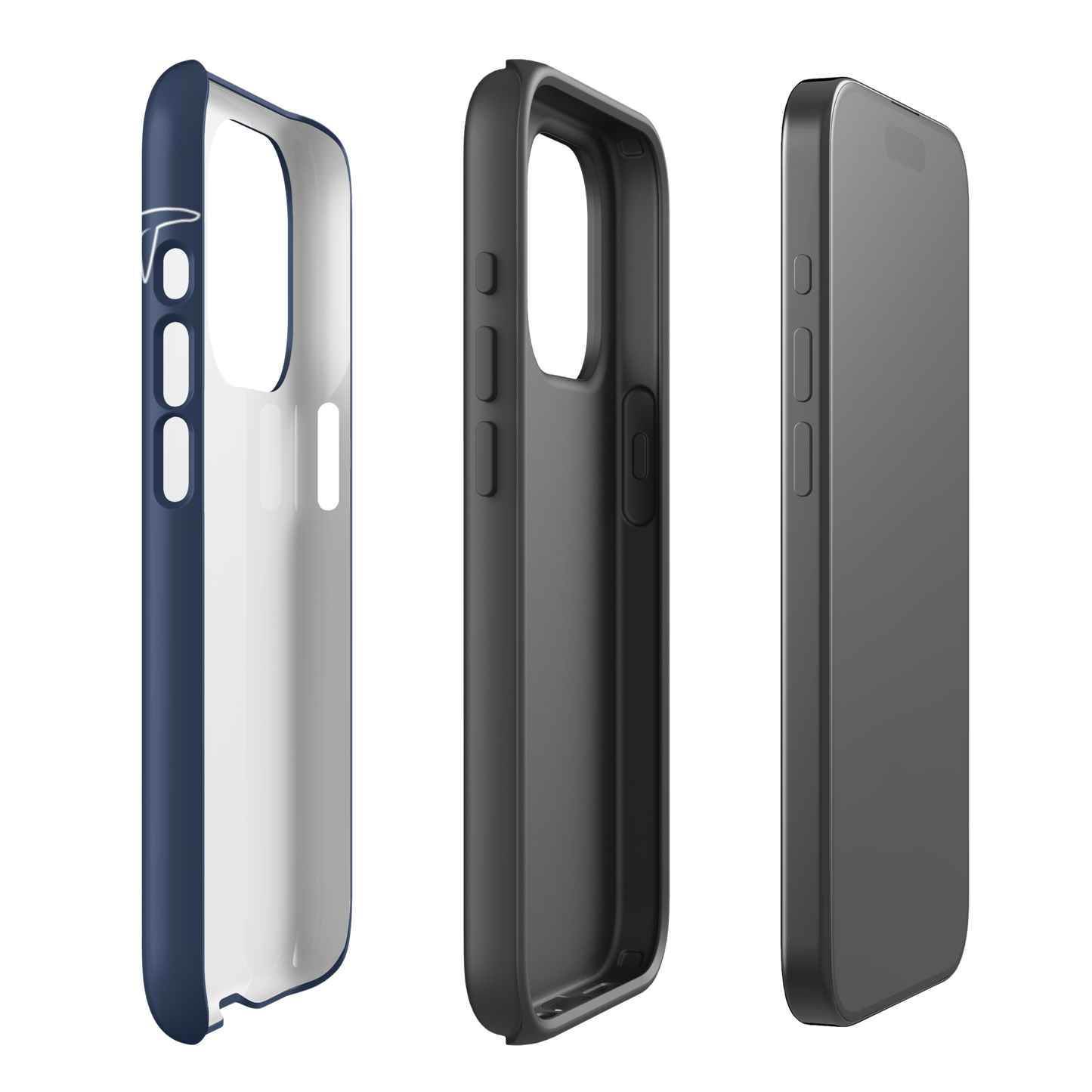 iPhone Tough Phone Case - Whale Sharks Outline Navy - Sailfish Creative