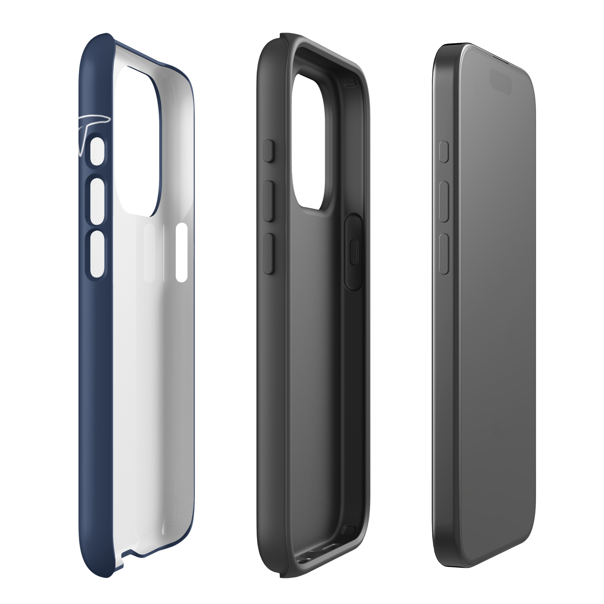 iPhone Tough Phone Case - Whale Sharks Outline Navy - Sailfish Creative