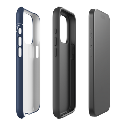 iPhone Tough Phone Case - Whale Sharks Outline Navy - Sailfish Creative