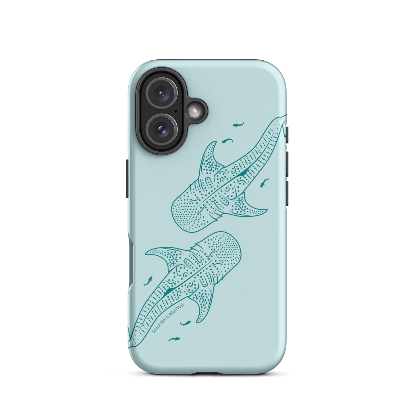iPhone Tough Case - Whale Sharks Outline Teal