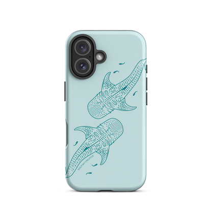 iPhone Tough Case - Whale Sharks Outline Teal