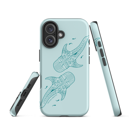 iPhone Tough Case - Whale Sharks Outline Teal