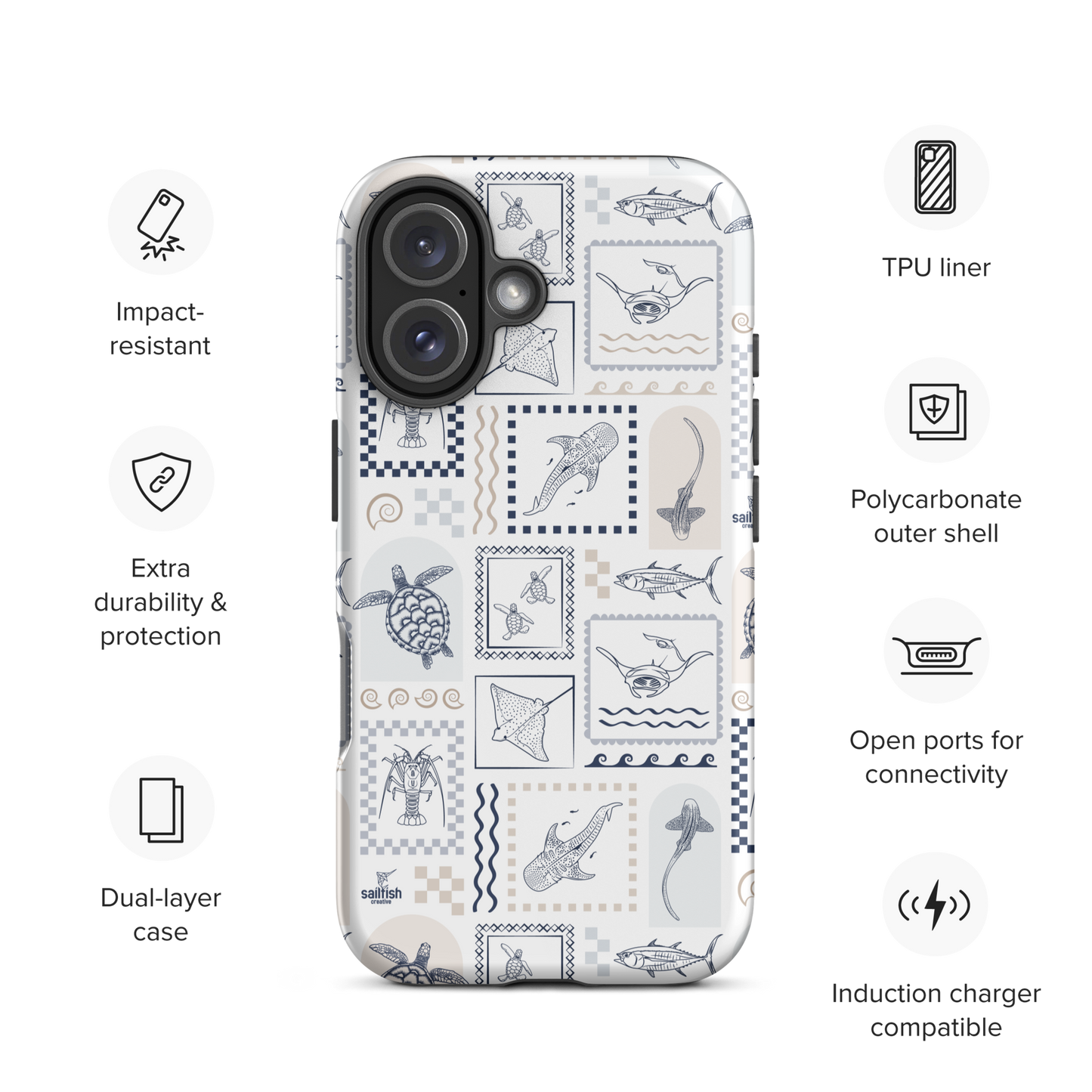 iPhone Tough Phone Case - Arches Print Beige