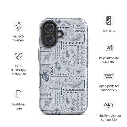 iPhone Phone Case - Busy Print Overcast Blue