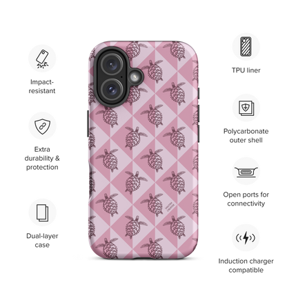 iPhone Tough Phone Case - Turtle Diamonds Orchid