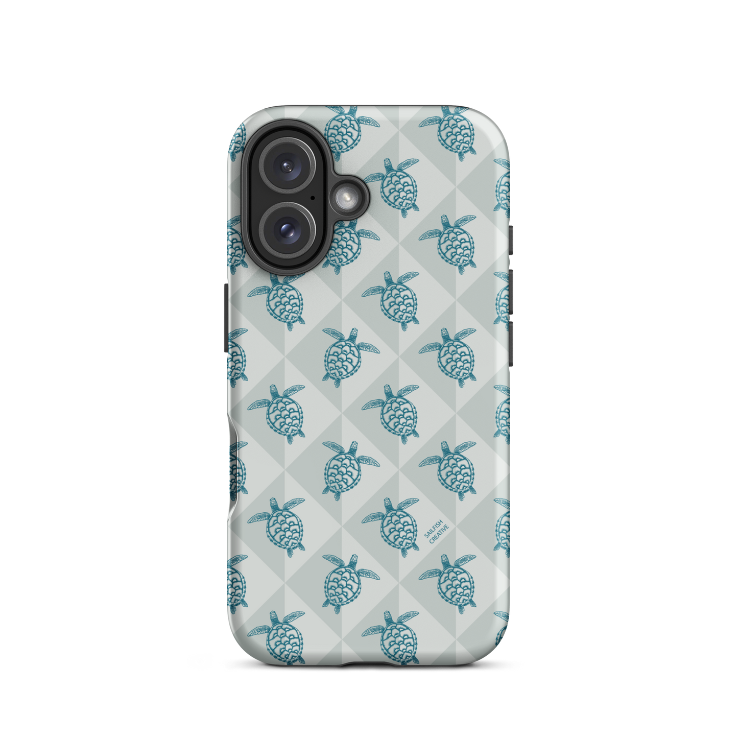 iPhone Tough Phone Case - Turtle Diamonds Coastal Storm