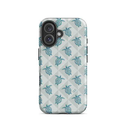 iPhone Tough Phone Case - Turtle Diamonds Coastal Storm