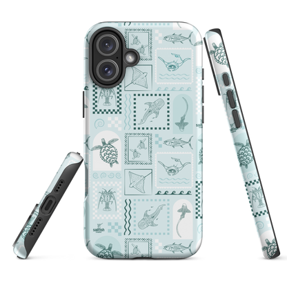 iPhone Tough Phone Case - Arches Print Teal