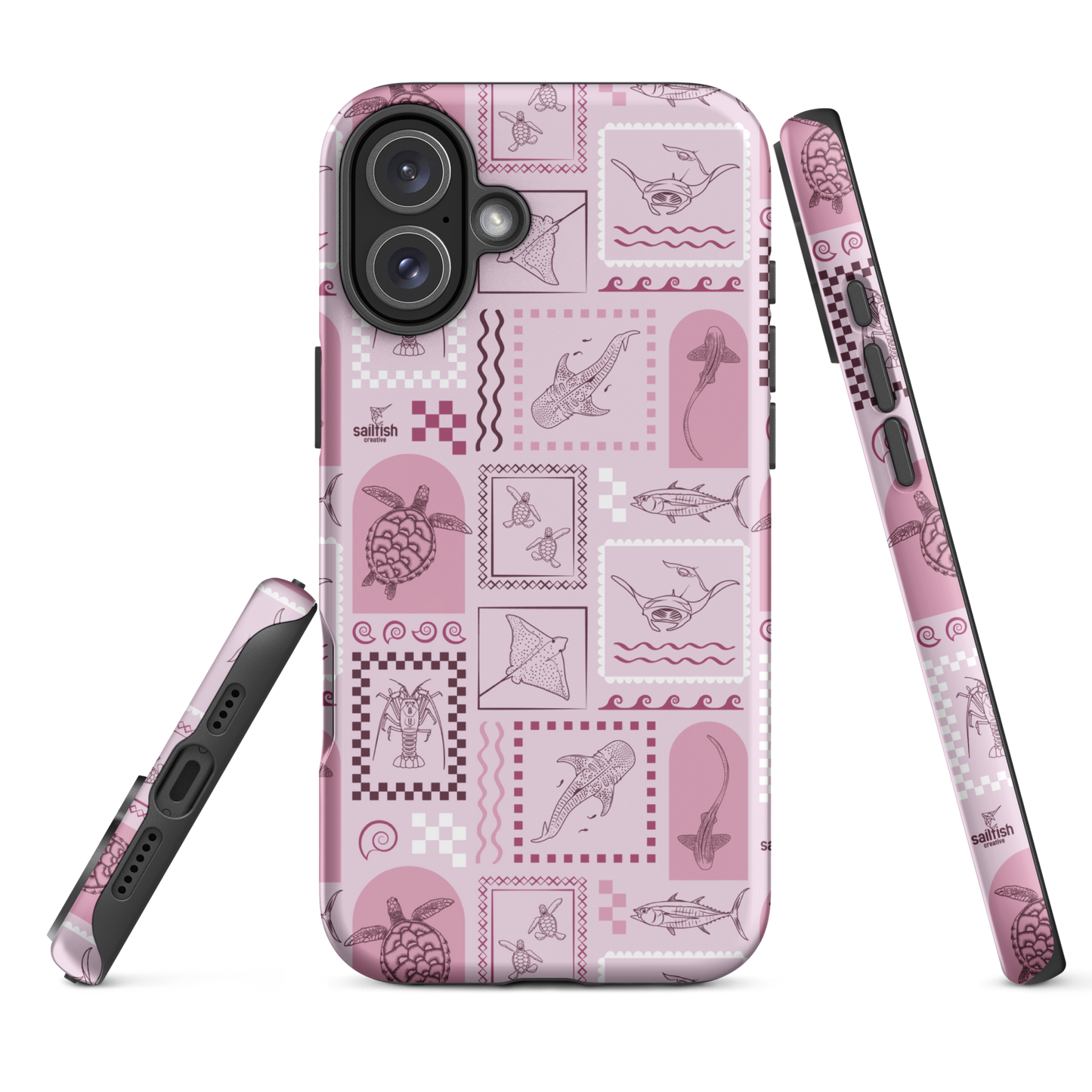 iPhone Tough Phone Case - Arches Print Orchid