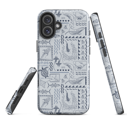 iPhone Phone Case - Busy Print Overcast Blue