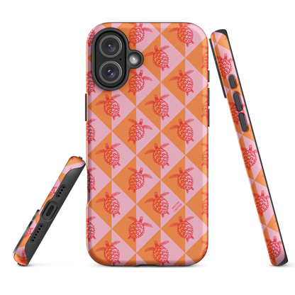 iPhone Tough Phone Case - Turtle Diamonds Candy Sunset