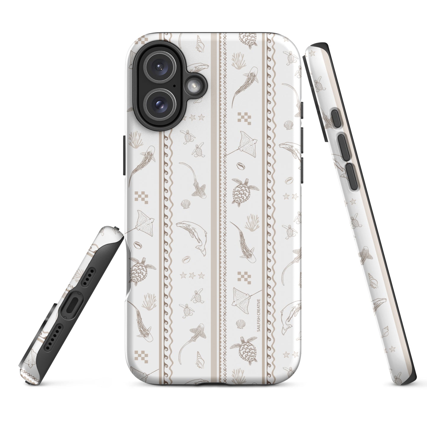 iPhone Tough Phone Case - Candy Stripes Beige