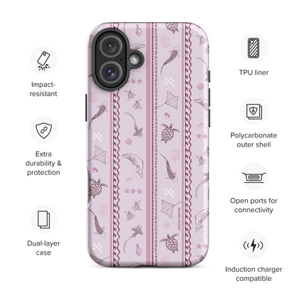 iPhone Tough Phone Case - Candy Stripes Orchid