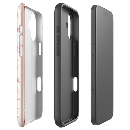 iPhone Tough Phone Case - Candy Stripes Coral
