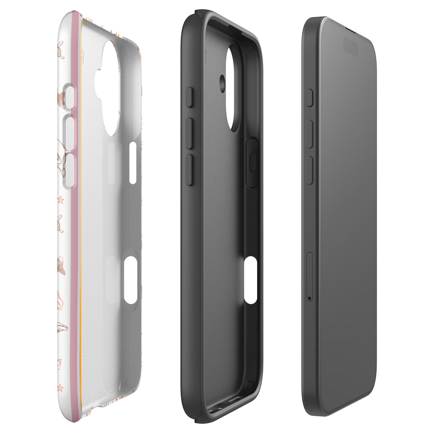 iPhone Tough Phone Case - Candy Stripes on White