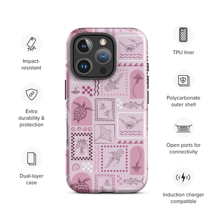 iPhone Tough Phone Case - Arches Print Orchid
