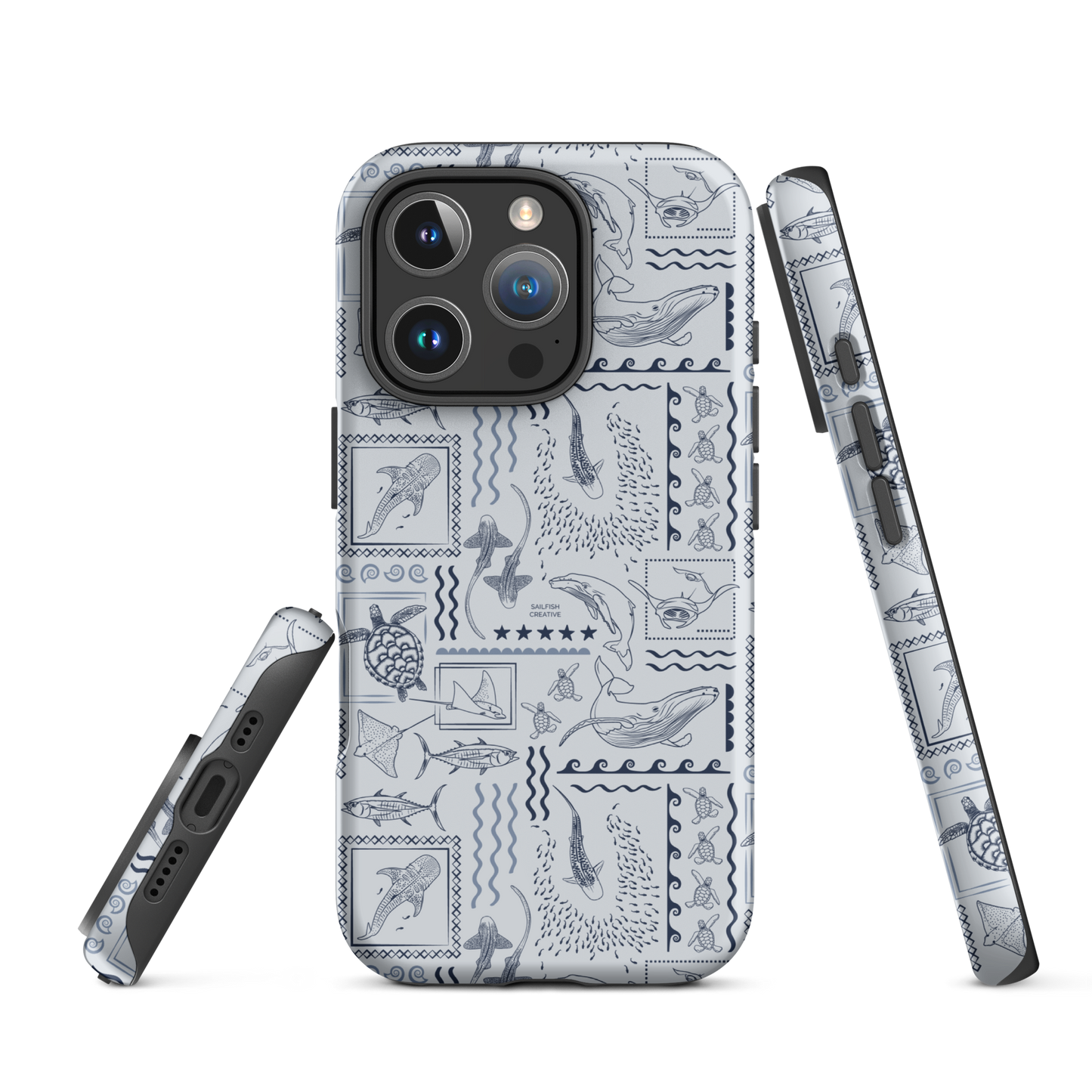 iPhone Phone Case - Busy Print Overcast Blue