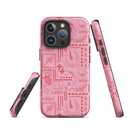 iPhone Tough Phone Case - Busy Print Pinks