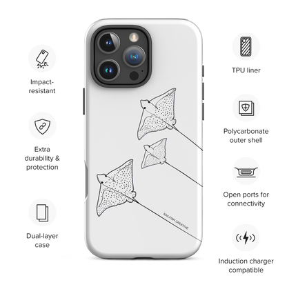 iPhone Tough Phone Case - Eagle Ray Outline - Sailfish Creative