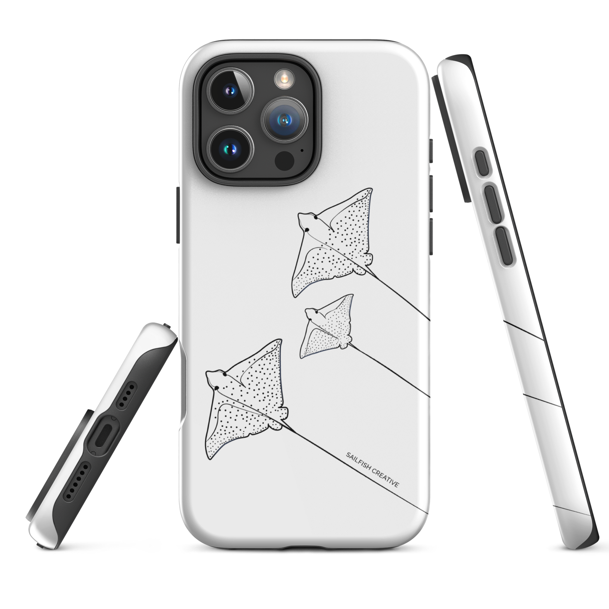 iPhone Tough Phone Case - Eagle Ray Outline - Sailfish Creative
