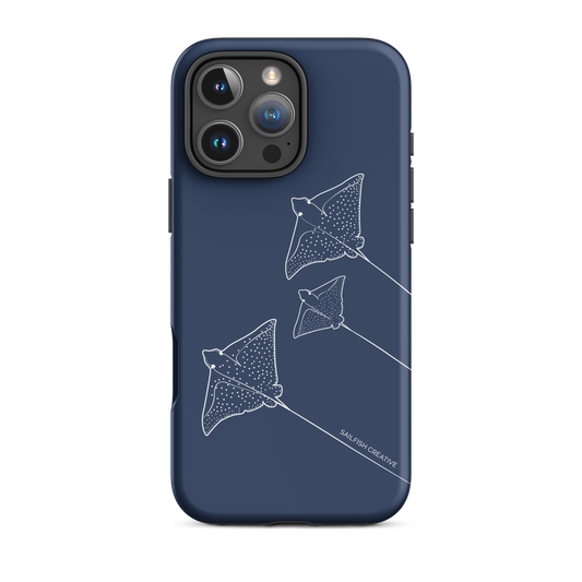 iPhone Tough Phone Case - Eagle Ray Outline Navy - Sailfish Creative