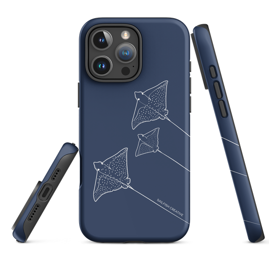 iPhone Tough Phone Case - Eagle Ray Outline Navy - Sailfish Creative