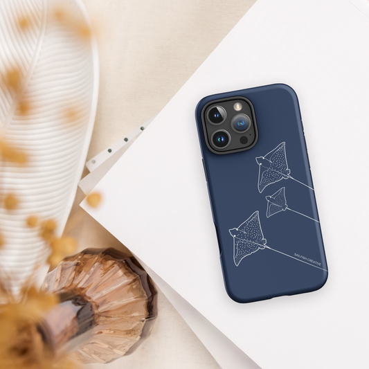 iPhone Tough Phone Case - Eagle Ray Outline Navy - Sailfish Creative