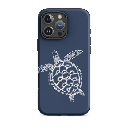 iPhone Tough Phone Case - Turtle Outline Navy - Sailfish Creative