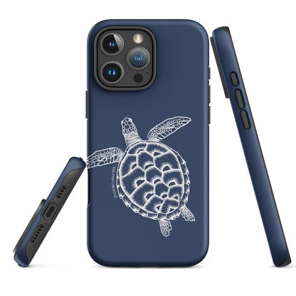 iPhone Tough Phone Case - Turtle Outline Navy - Sailfish Creative