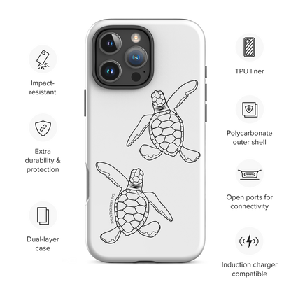 iPhone Tough Phone Case - Turtle Hatchlings Outline - Sailfish Creative