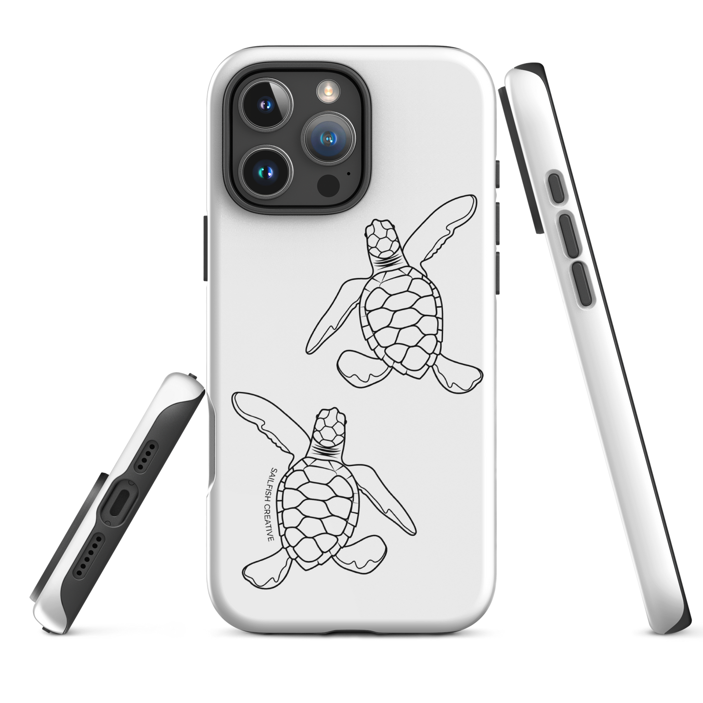 iPhone Tough Phone Case - Turtle Hatchlings Outline - Sailfish Creative