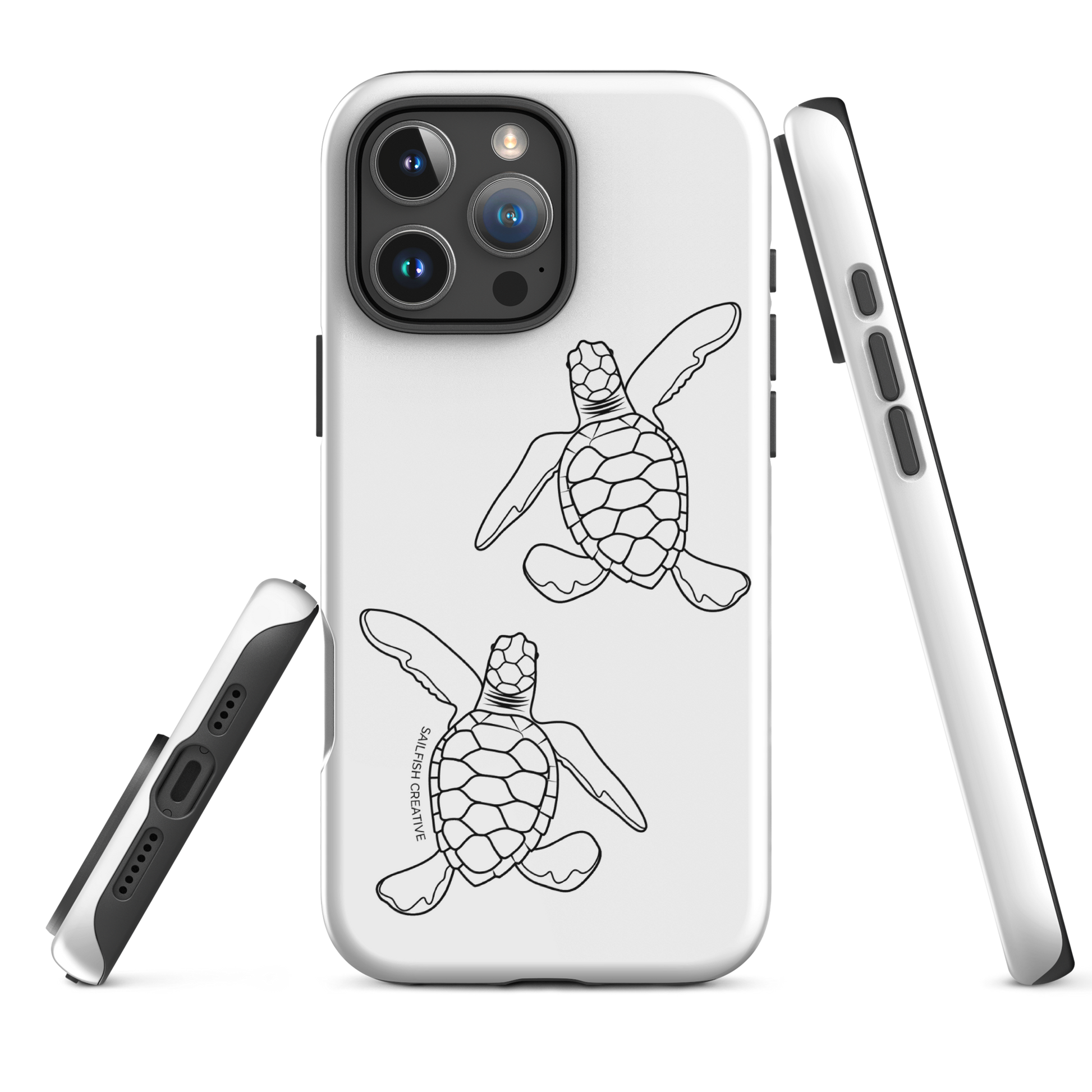 iPhone Tough Phone Case - Turtle Hatchlings Outline - Sailfish Creative