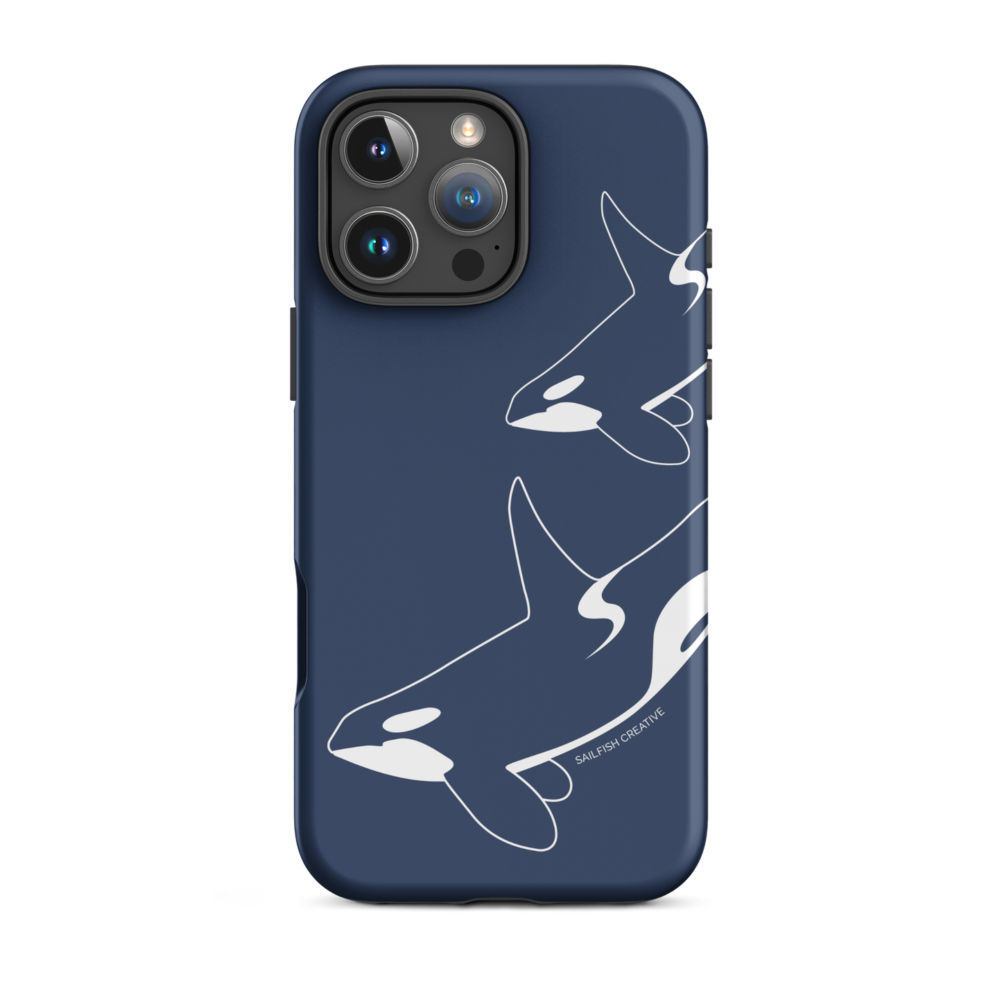 iPhone Tough Phone Case - Orca Outline Navy