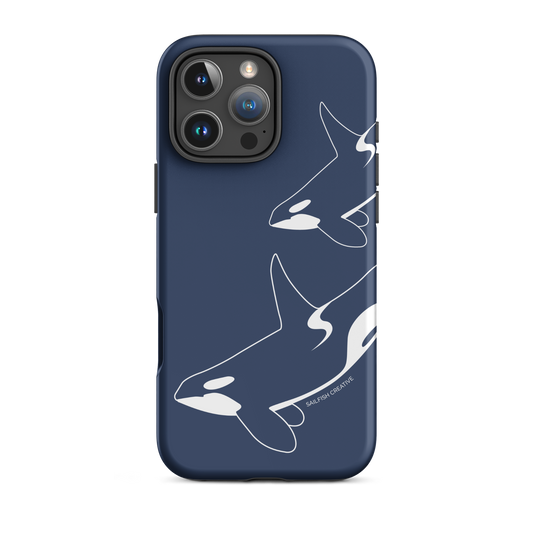 iPhone Phone Case - Orca Outline Navy