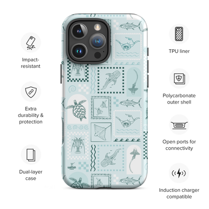 iPhone Tough Phone Case - Arches Print Teal