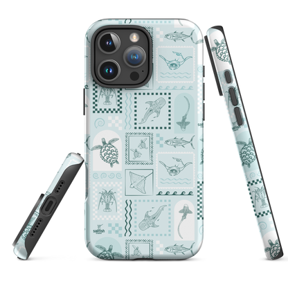 iPhone Tough Phone Case - Arches Print Teal