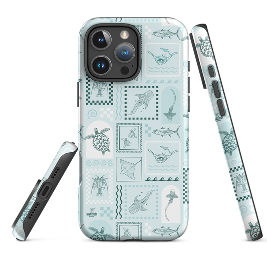 iPhone Tough Phone Case - Arches Print Teal