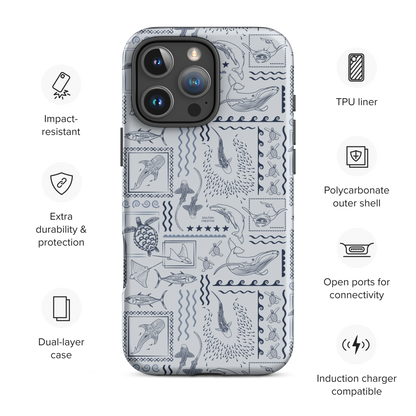 iPhone Phone Case - Busy Print Overcast Blue