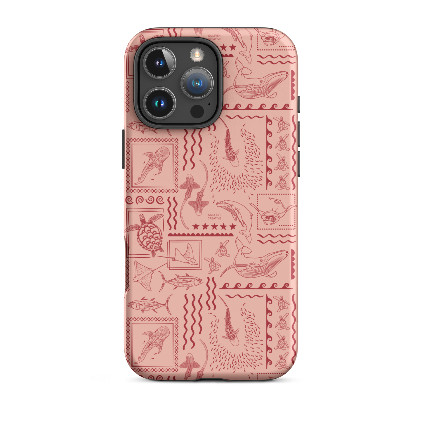 iPhone Tough Phone Case - Busy Print Coral