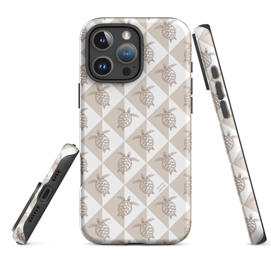 iPhone Tough Phone Case - Turtle Diamonds Neutral