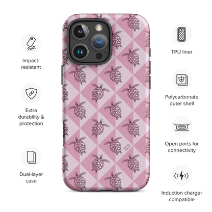 iPhone Tough Phone Case - Turtle Diamonds Orchid