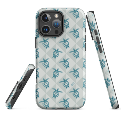 iPhone Tough Phone Case - Turtle Diamonds Coastal Storm
