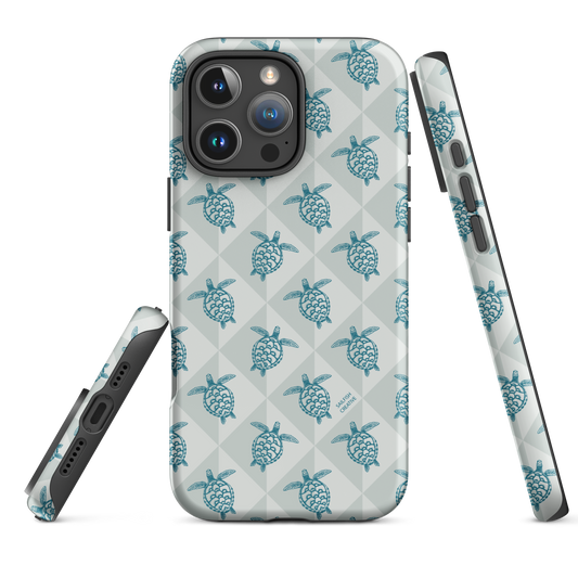 iPhone Tough Phone Case - Turtle Diamonds Coastal Storm