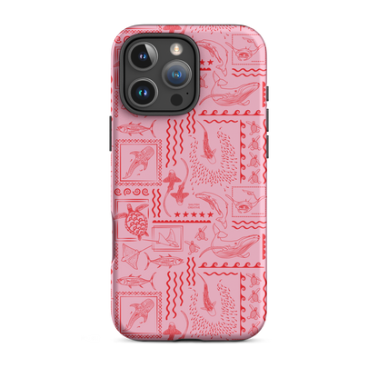 iPhone Tough Phone Case - Busy Print Pinks