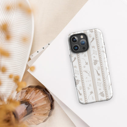 iPhone Tough Phone Case - Candy Stripes Beige