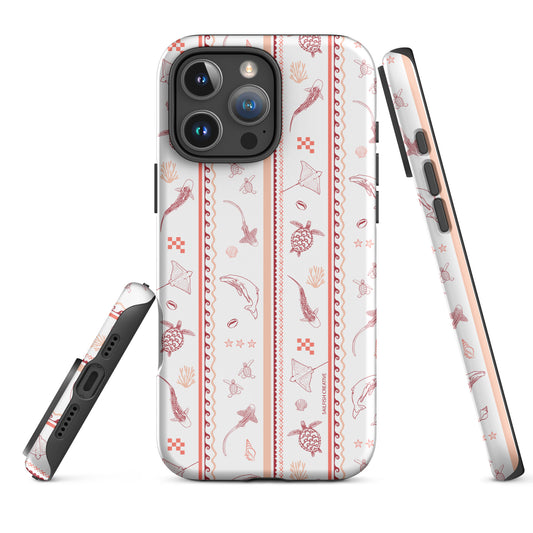 iPhone Tough Phone Case - Candy Stripes Coral